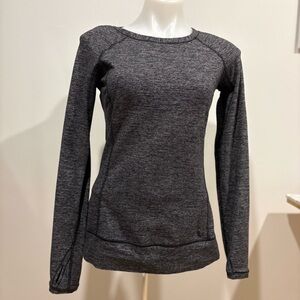 Lululemon Charcoal sweater with alternating black and grey stripes